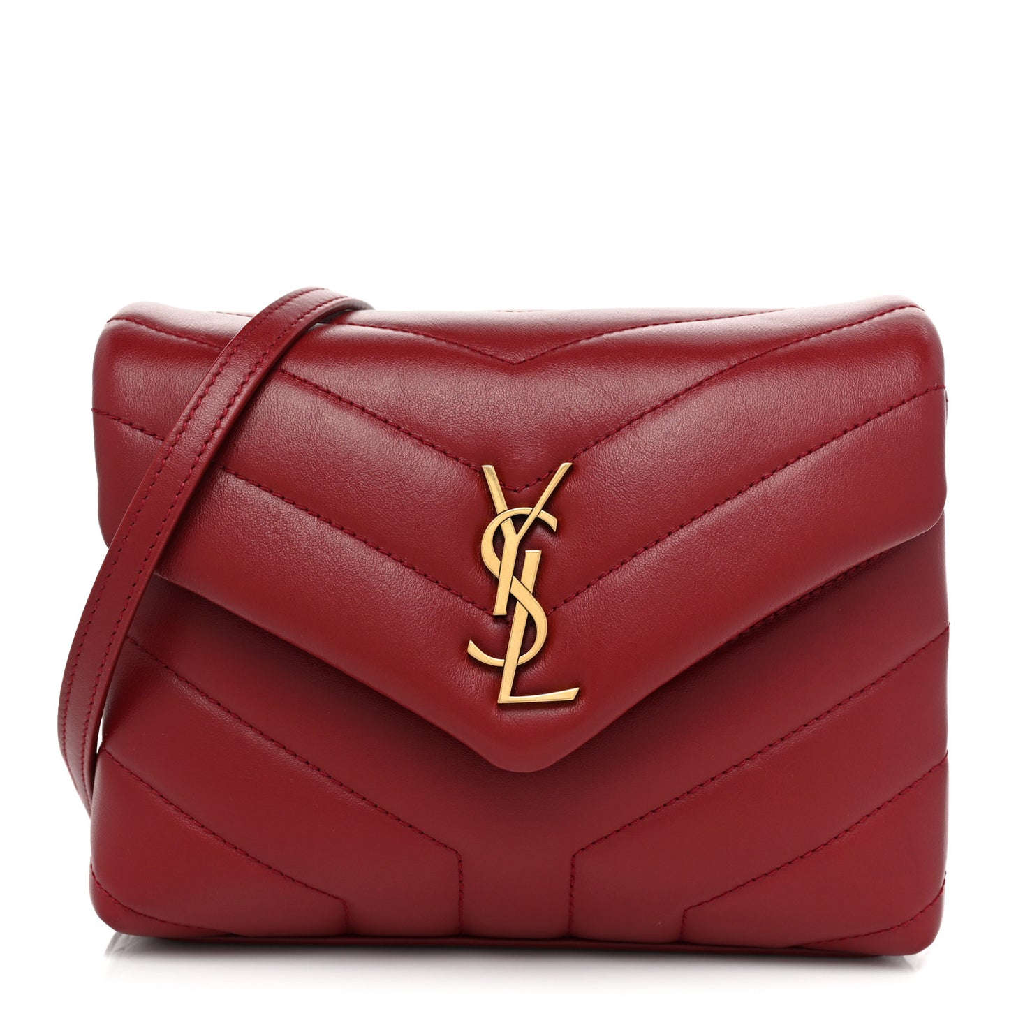 Calfskin Y Quilted Monogram Toy Loulou Monogram Crossbody Bag Red
