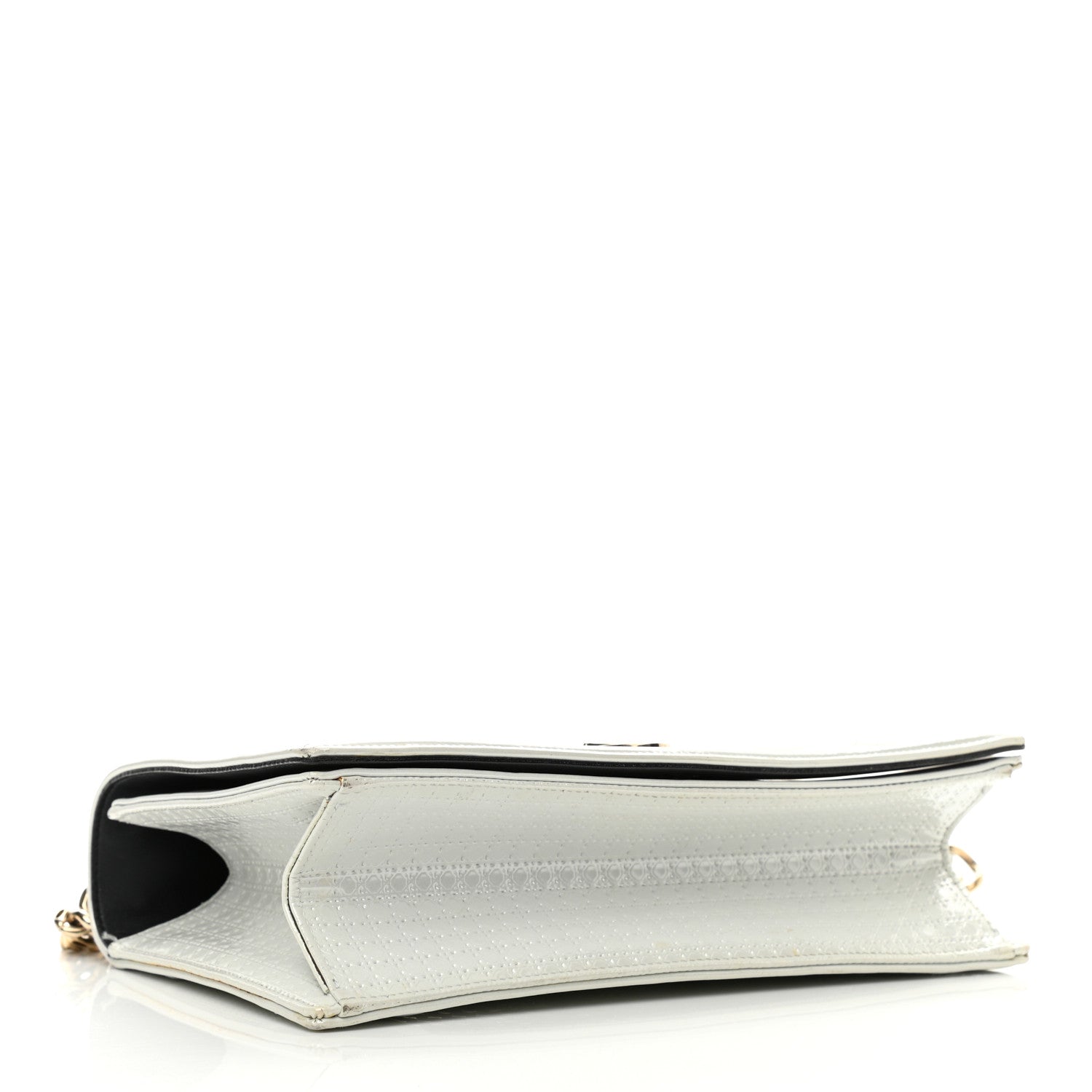 Christian Dior Patent Micro-Cannage Medium Diorama Flap Bag White 4 of 14