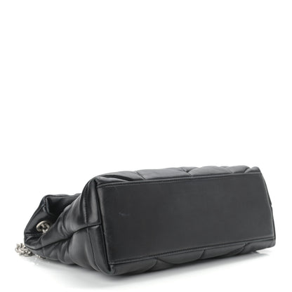Saint Laurent Lambskin Quilted Small Loulou Puffer Monogram Chain Satchel Black 4 of 9