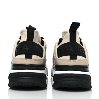 Chanel Velvet Calfskin Mixed Fibers CC Sneakers 40 Beige 5 of 9