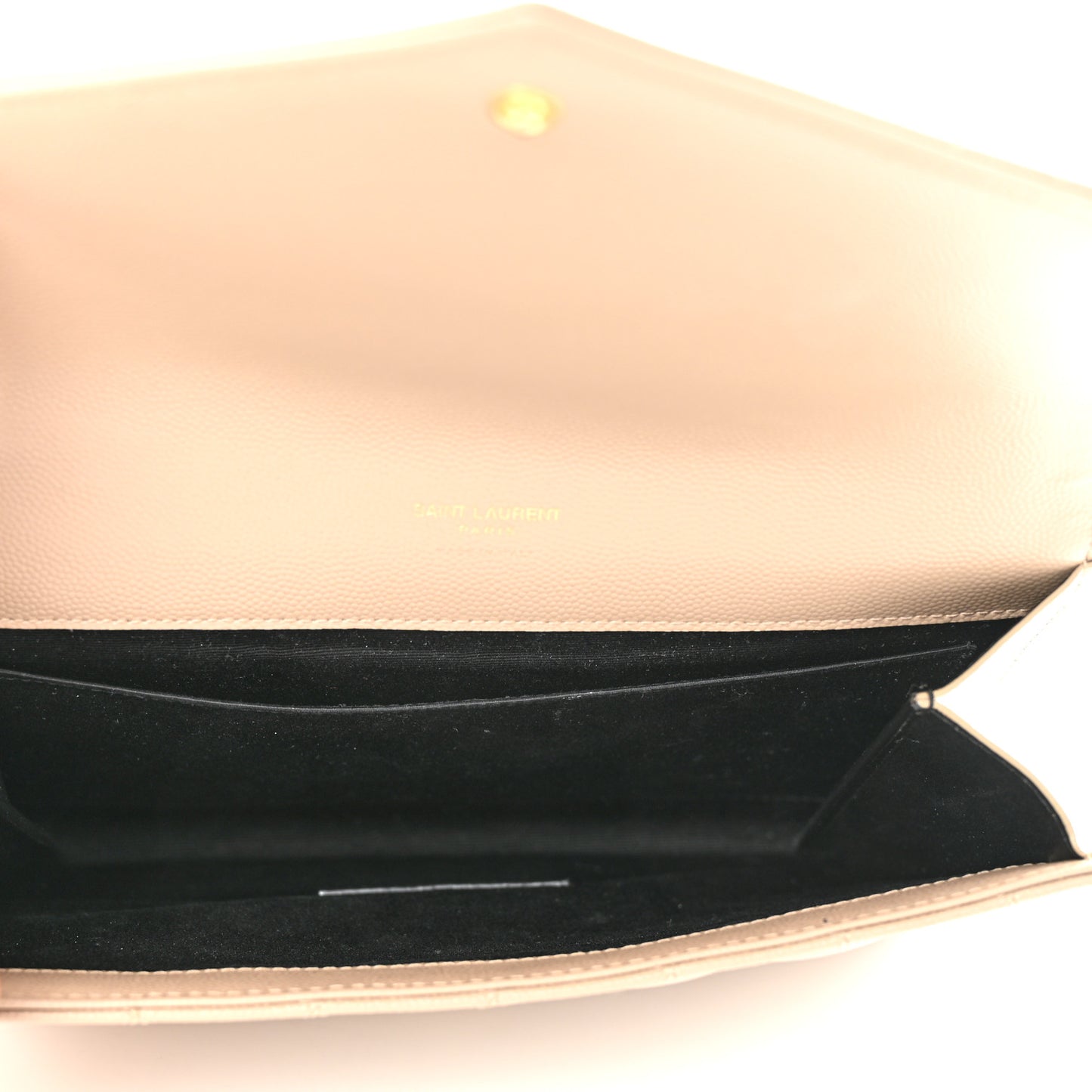 Grain De Poudre Textured Mixed Matelasse Triquilt Monogram Clutch Dark Beige