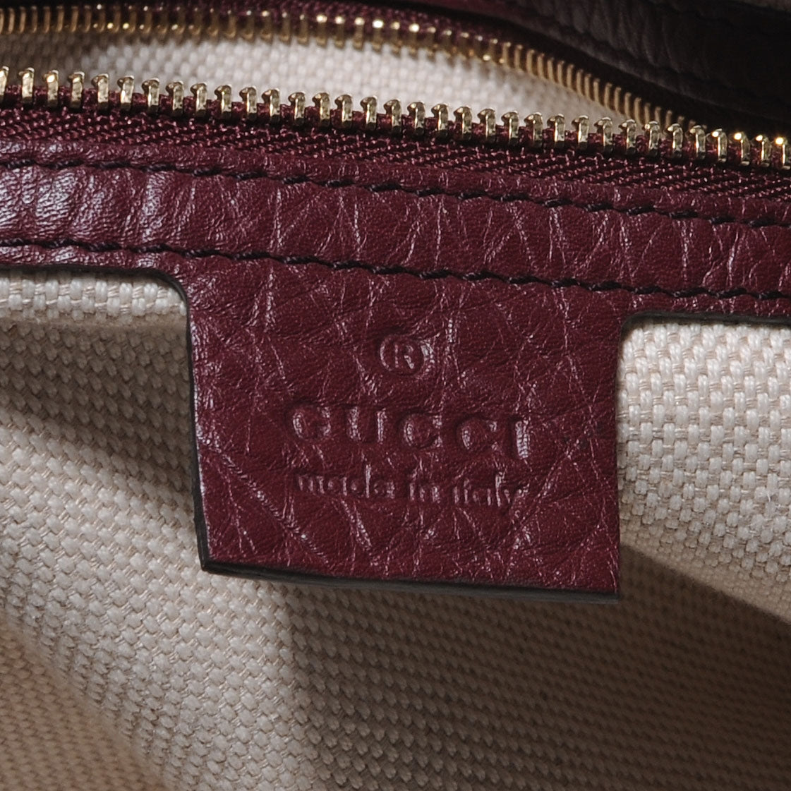 Pebbled Calfskin Large Soho Shoulder Bag Bordeaux