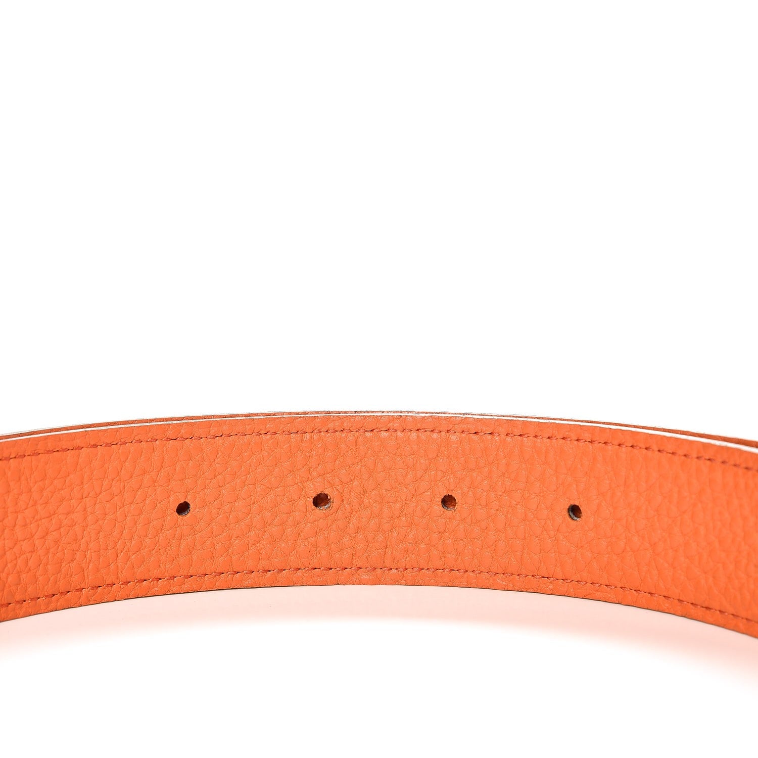 Hermes Box Togo Strie 32mm H Belt 95 Chocolate Orange 6 of 7