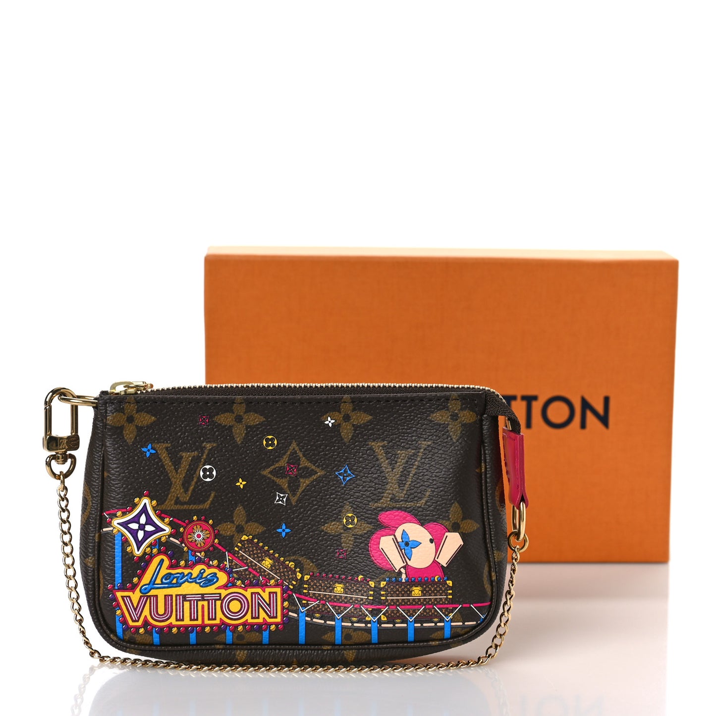 Monogram 2020 Christmas Animation Roller Coaster Mini Pochette Accessories Pivoine