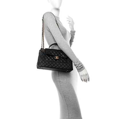 Chanel Caviar Calfskin Quilted Top Handle Flap Black 2 of 10
