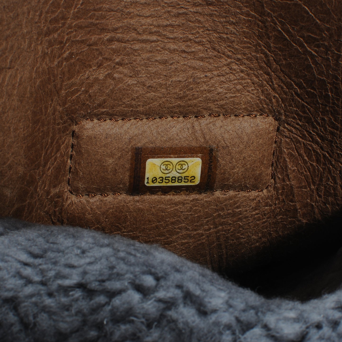 Shearling Sheepskin Quilted Medium Flap