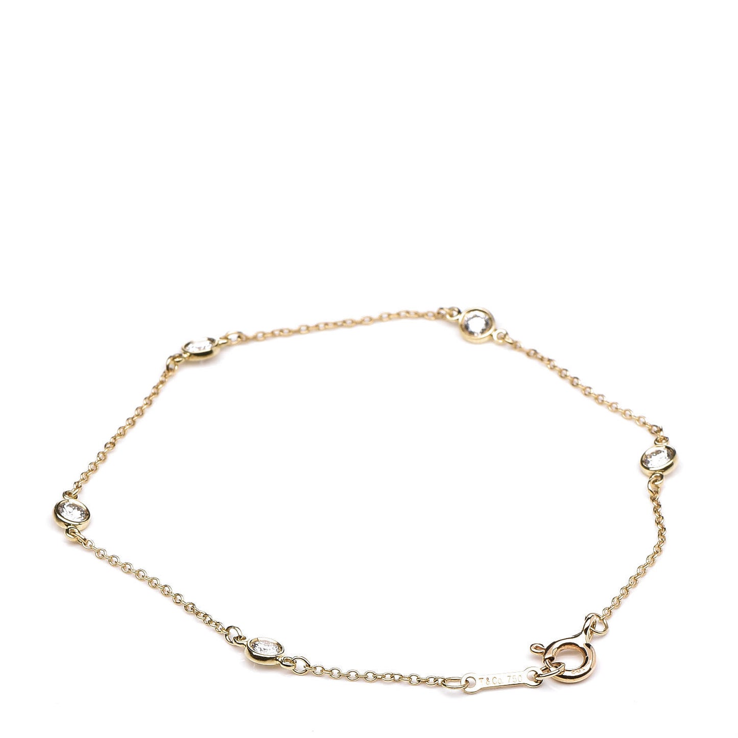 18K Yellow Gold Diamond .40ctw Elsa Peretti Diamonds by the Yard Station Bracelet