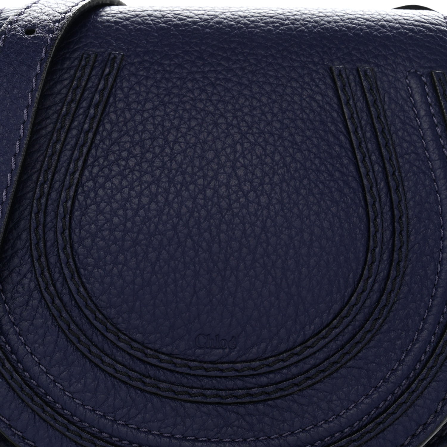 Chloe Calfskin Mini Marcie Round Crossbody Bag Storm Blue 6 of 10