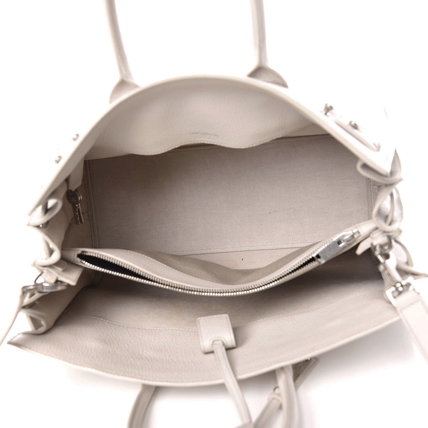Saint Laurent Grained Calfskin Small Supple Sac De Jour Souris 6 of 13