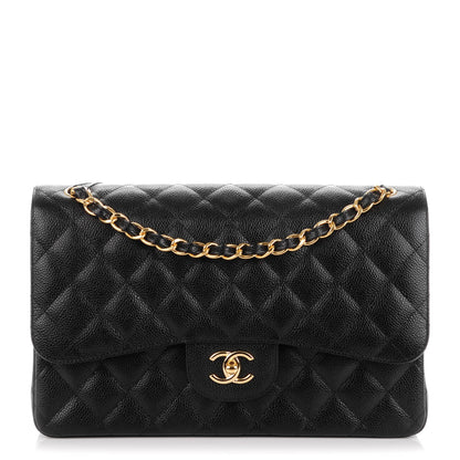 Chanel Caviar Quilted Jumbo Double Flap Black 1 of 7
