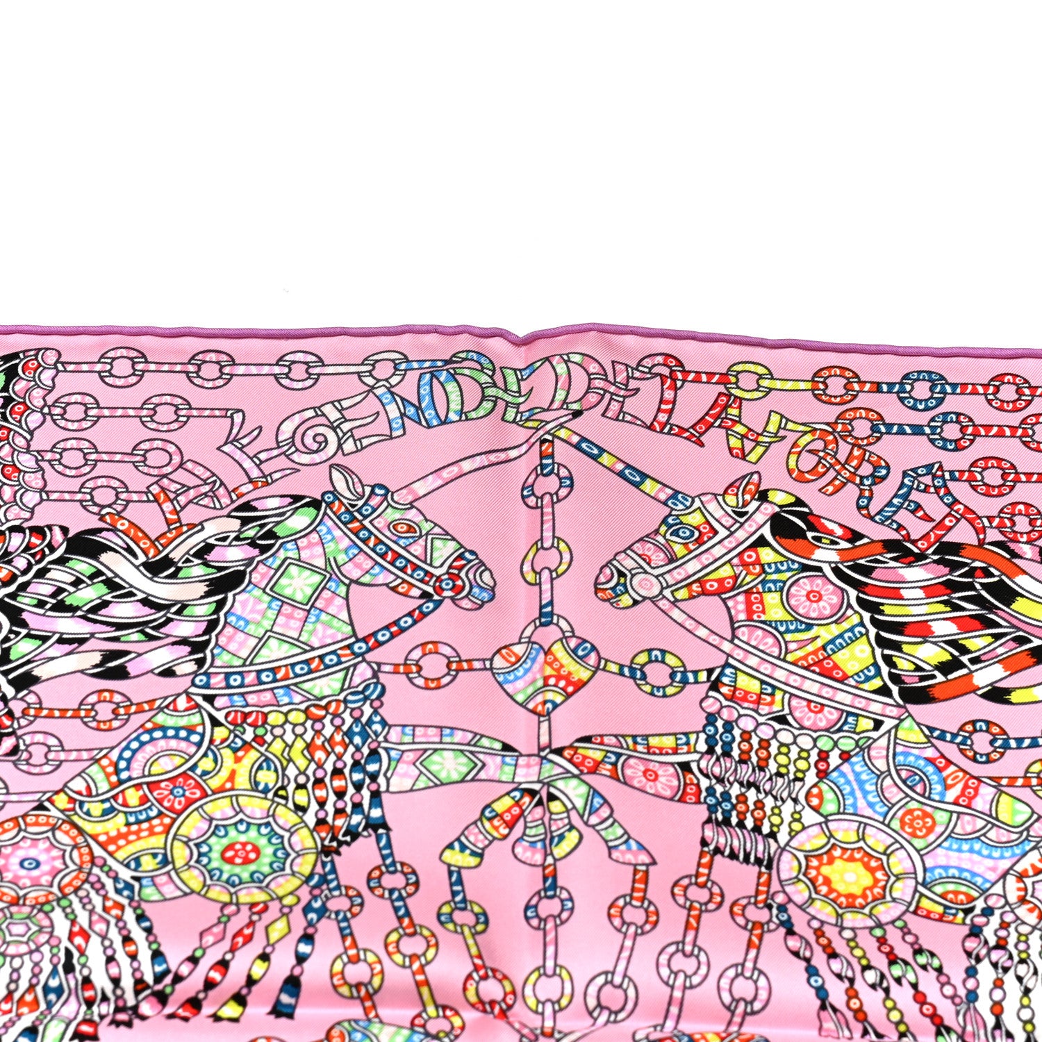 Hermes Silk La Legende de La Foret Scarf 90 Rose Bleu Black 5 of 5