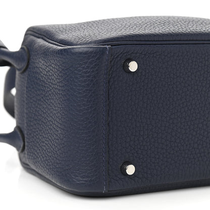 Hermes Taurillon Clemence Mini Lindy 20 Bleu Nuit 9 of 10