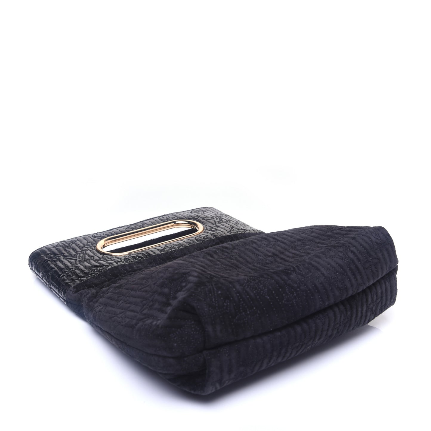 Suede Monogram Motard Afterdark Clutch Black
