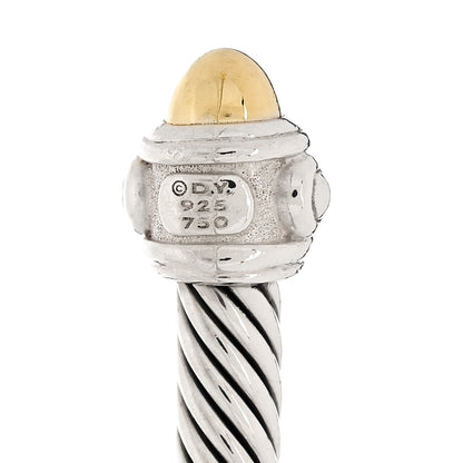 David Yurman Sterling Silver 18K Yellow Gold 4mm Cable Renaissance Bracelet 3 of 3