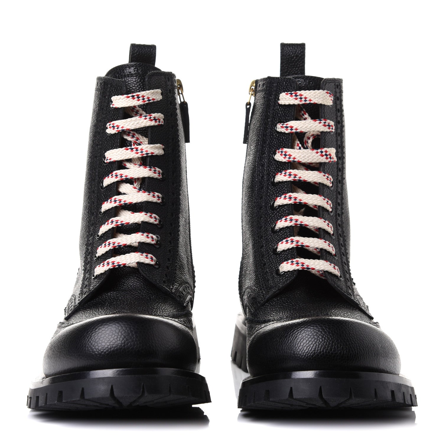 Gucci Grained Calfskin Mens Lace Up Combat Boots 11 Black 4 of 20