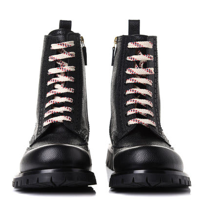 Gucci Grained Calfskin Mens Lace Up Combat Boots 11 Black 4 of 20