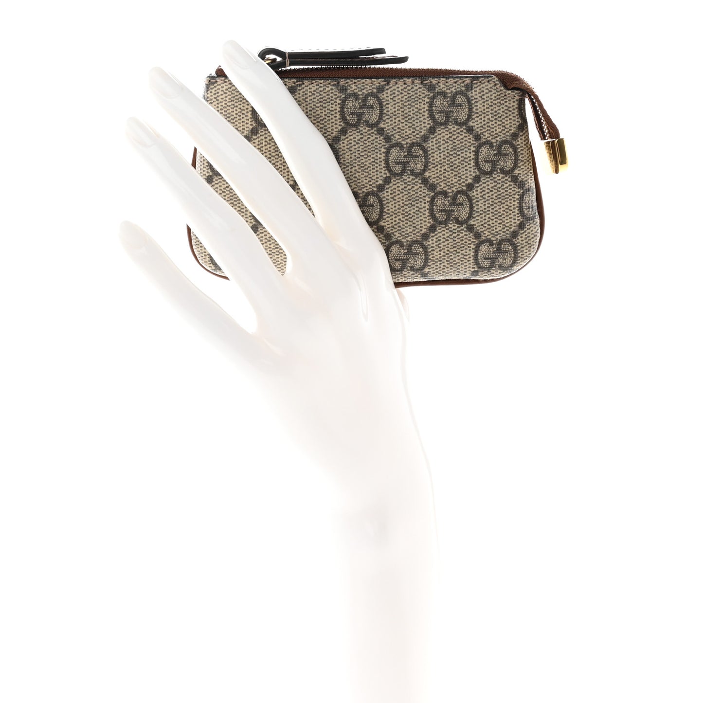 GG Supreme Monogram Key Case Brown