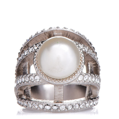 Chanel Pearl CC Ring 6 Silver 1 of 7