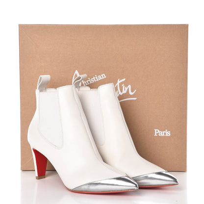 Christian Louboutin Calfskin Antispecchio Superchen 70 Booties 37.5 Snow Silver 8 of 8