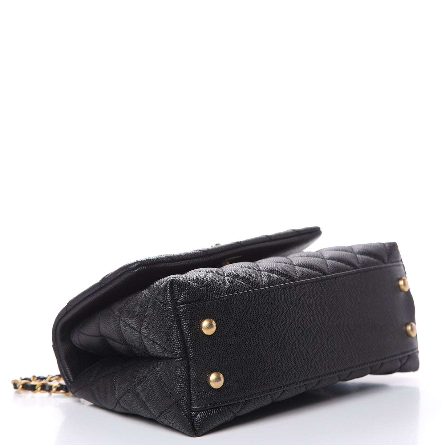 Caviar Quilted Mini Coco Handle Flap Black
