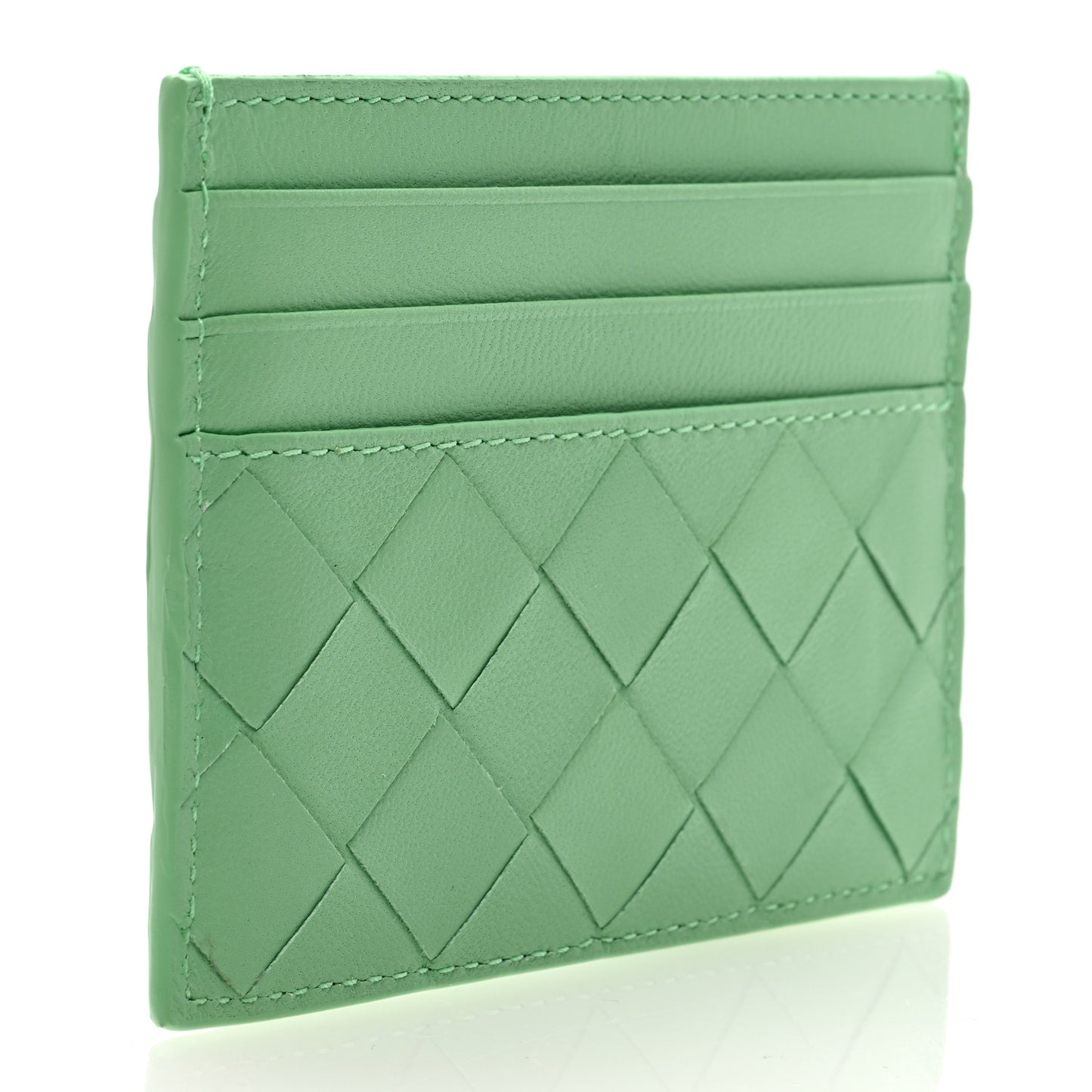 Nappa Intrecciato Card Holder Teal