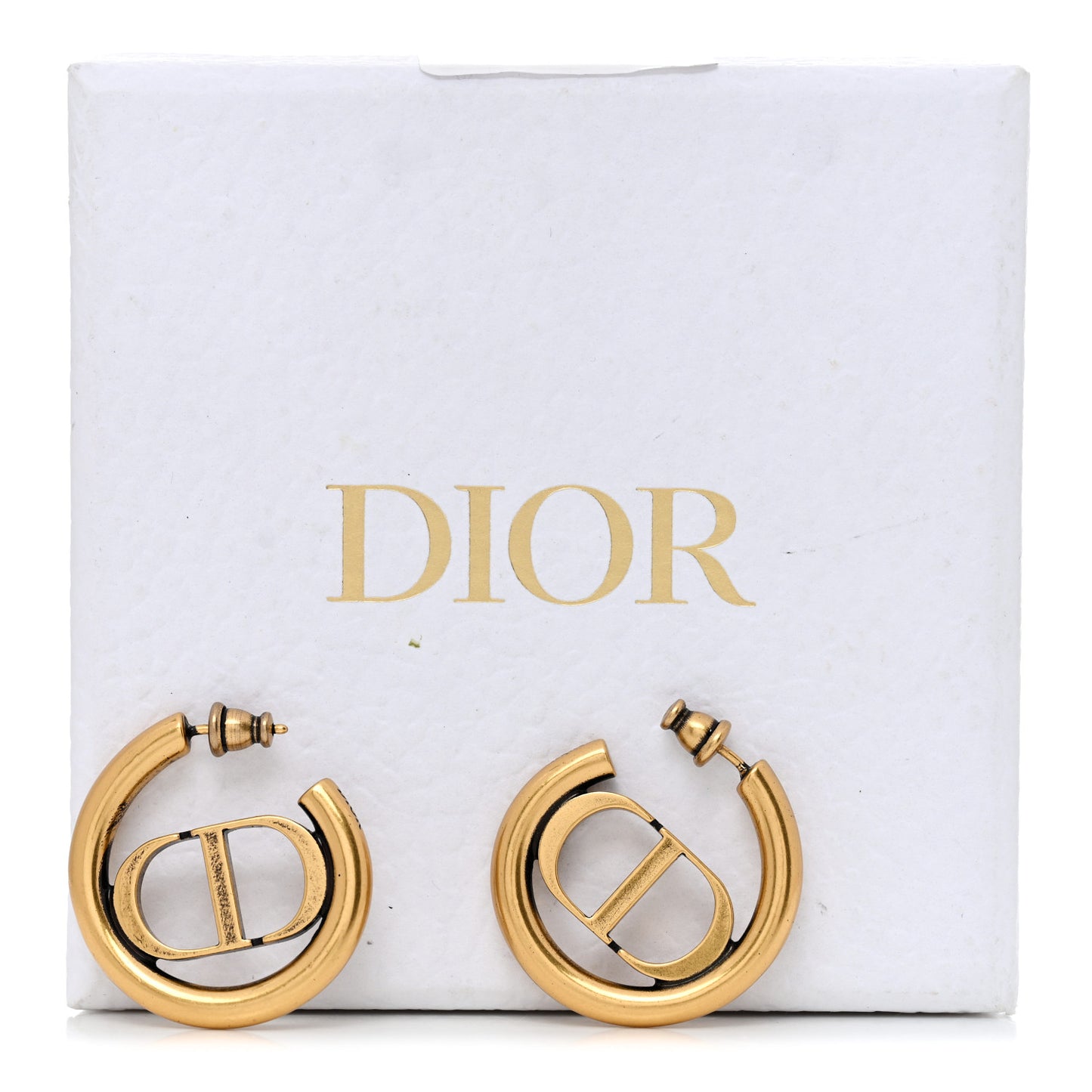 Metal 30 Montaigne Hoop Earrings Aged Gold