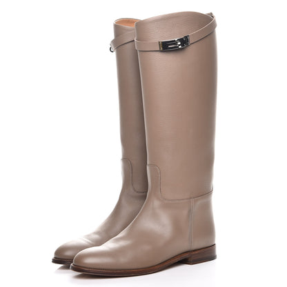 Hermes Swift Kelly Jumping Boots 39 Etoupe 3 of 10