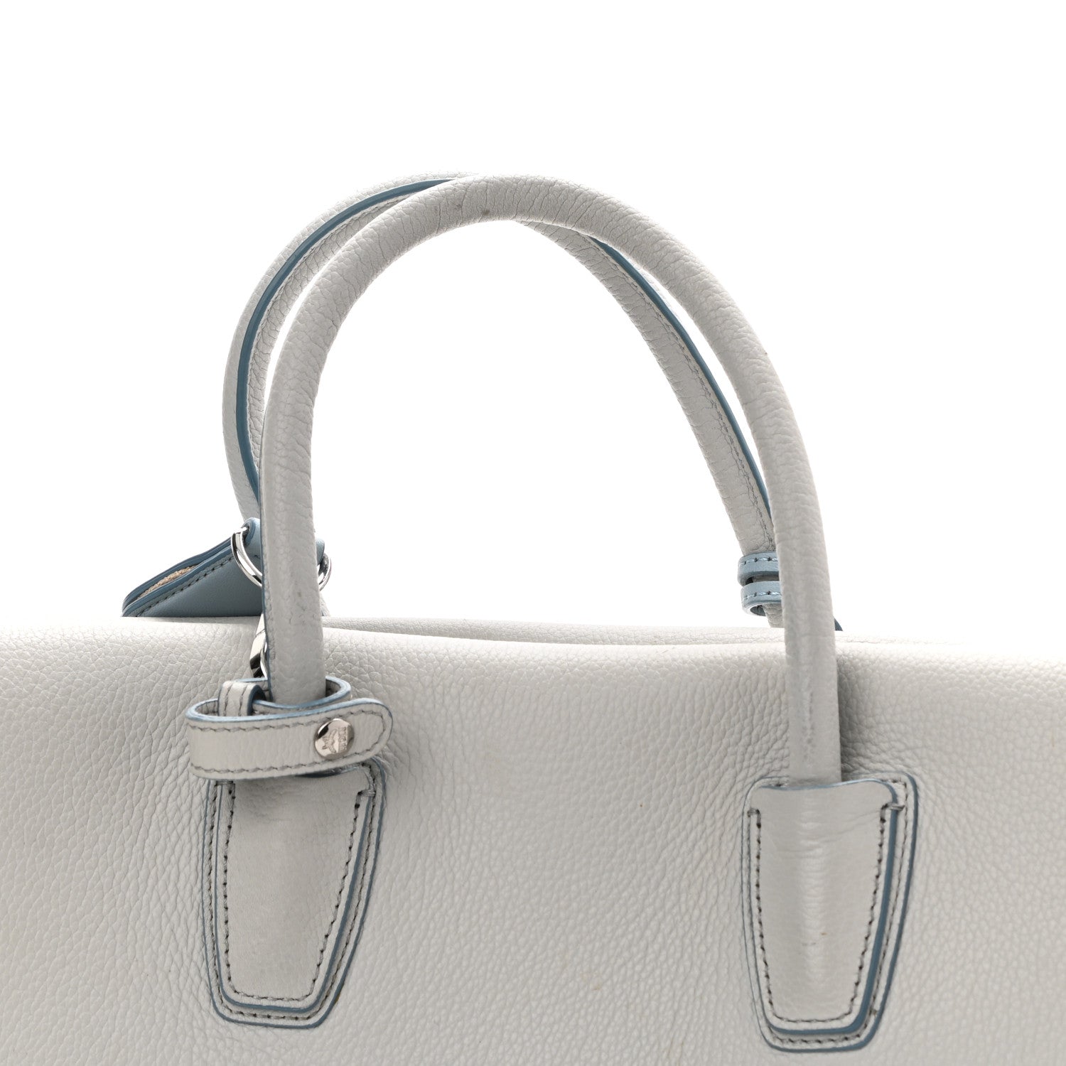 MCM Grained Calfskin Large Milla Tote Whisper Grey 14 of 15