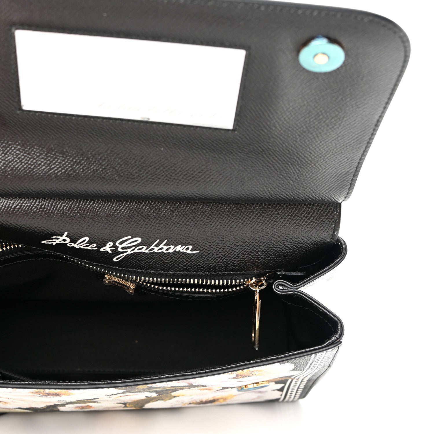 Dolce & Gabbana Dauphine Floral Print Miss Sicily Satchel Black Multicolor 5 of 10
