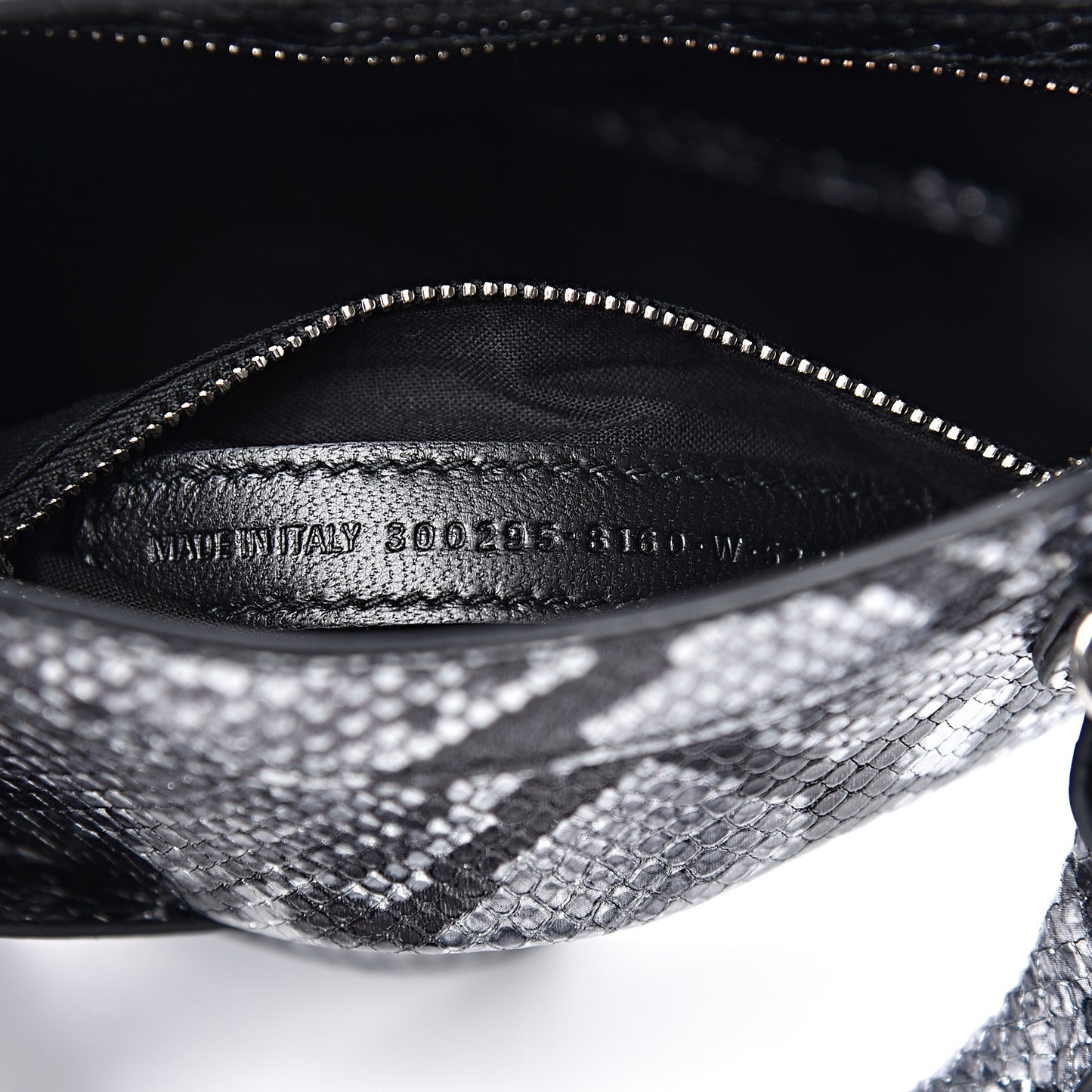 Metallic Calfskin Snakeskin Embossed Classic Silver Hardware Mini City Silver