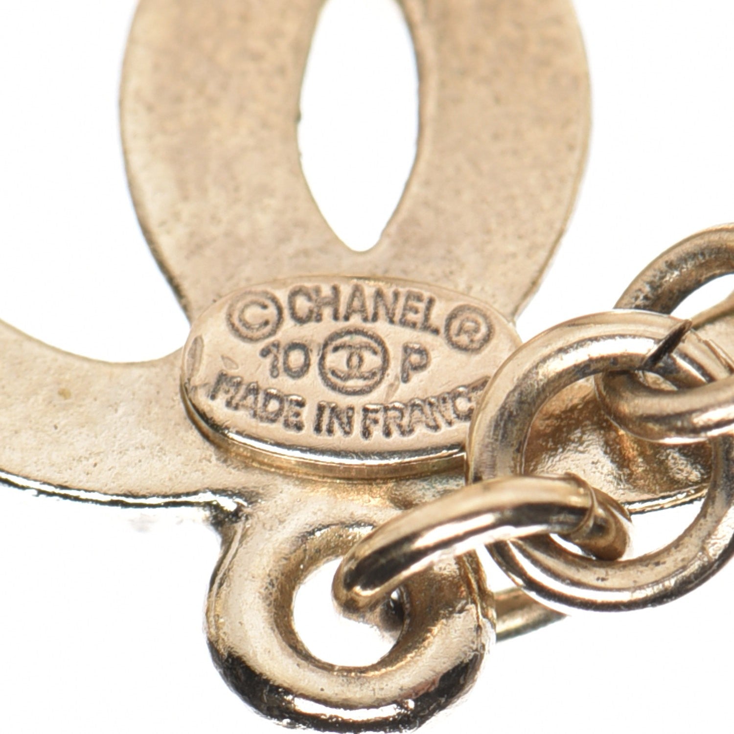 Chanel Enamel Pearl CC Drop Earrings Gold 4 of 4