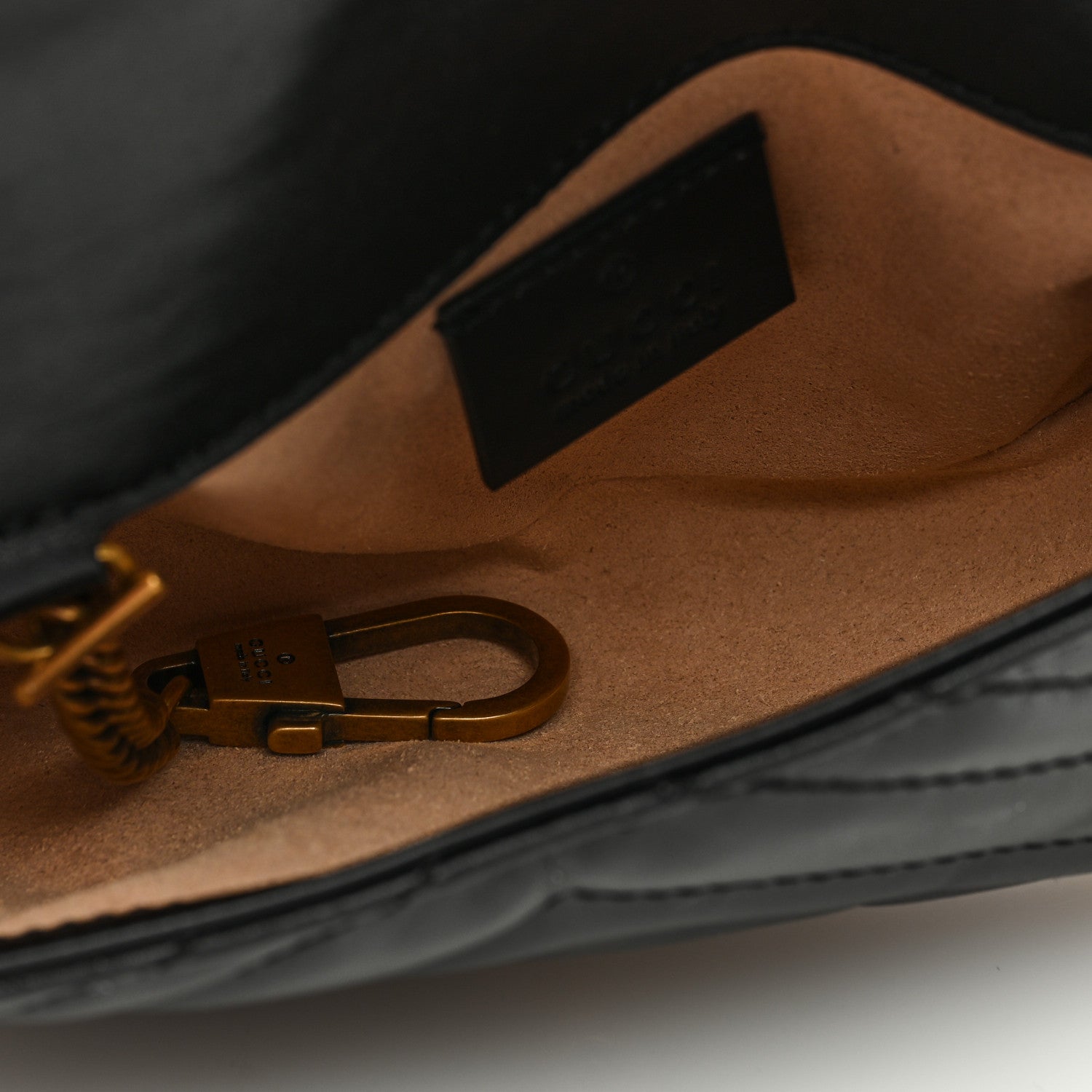 Gucci Calfskin Matelasse Super Mini GG Marmont Shoulder Bag Black 5 of 9