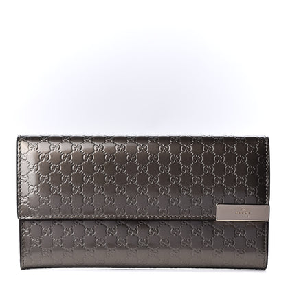 Gucci Metallic Microguccissima Dice Continental Flap Wallet Gray 1 of 8