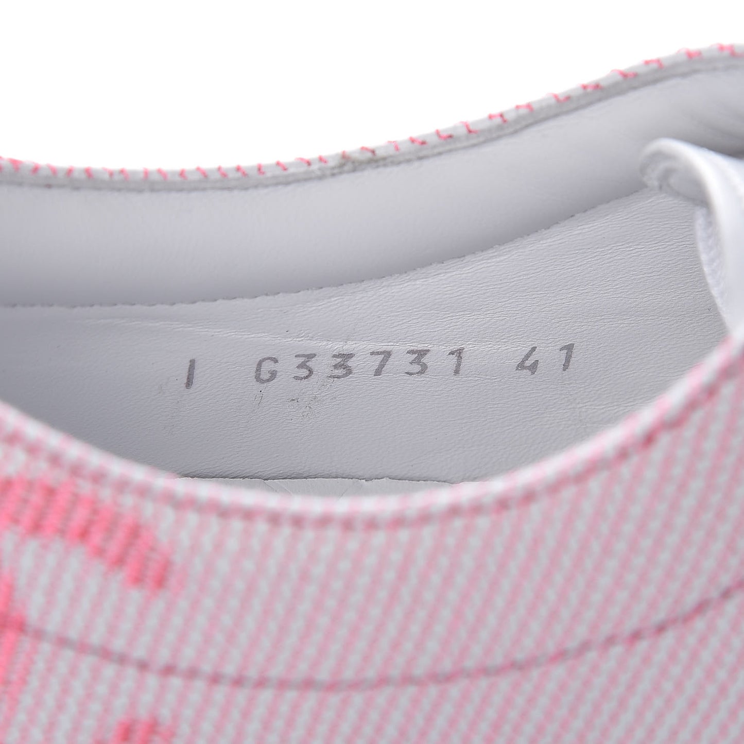Embroidered Calfskin Womens CC Sneakers 41 White Fluo Pink