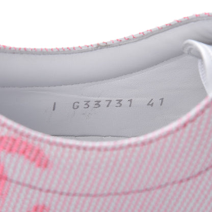 Chanel Embroidered Calfskin Womens CC Sneakers 41 White Fluo Pink 9 of 10