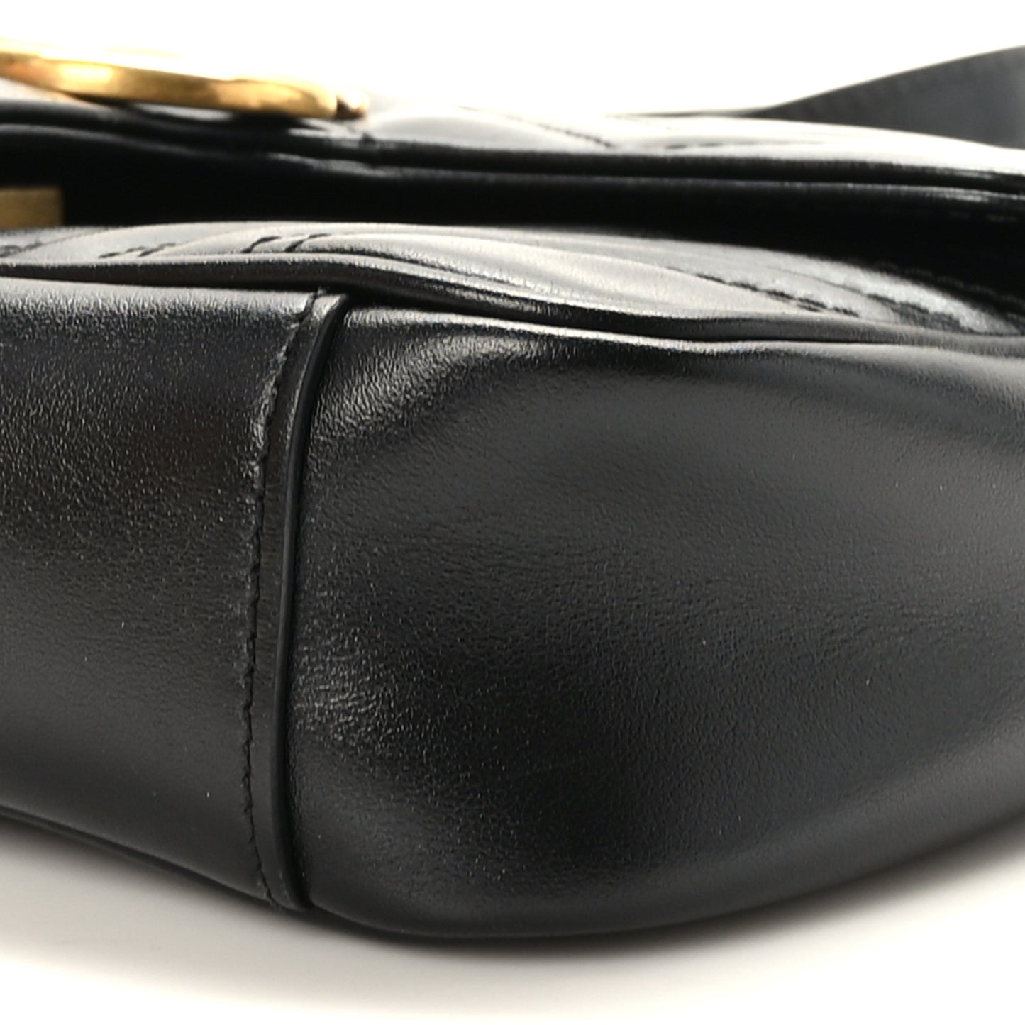 Calfskin Matelasse Mini GG Marmont Shoulder Bag Black