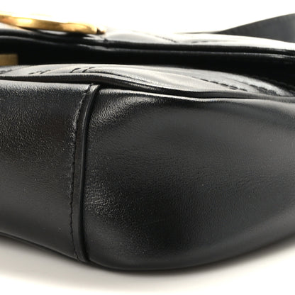 Gucci Calfskin Matelasse Mini GG Marmont Shoulder Bag Black 9 of 10