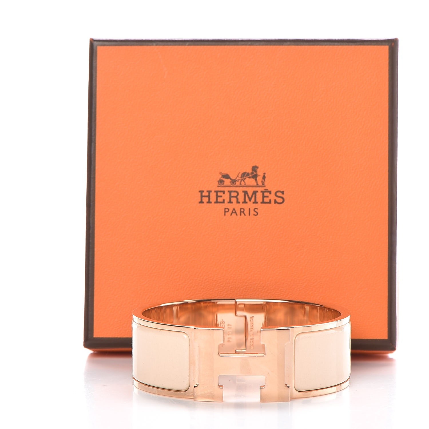 Hermes Enamel Wide Clic Clac H Bracelet PM Blanc Percale 6 of 6
