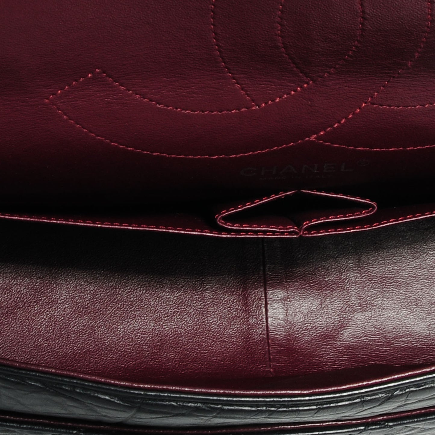 Distressed Calfskin 2.55 Reissue 227 Flap Black