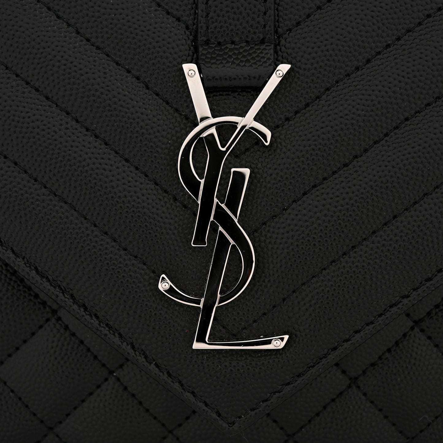 Grain De Poudre Textured Mixed Matelasse Triquilt Medium Monogram Satchel Black