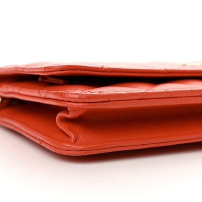 Chanel Caviar Quilted Wallet on Chain WOC Red 10 of 12