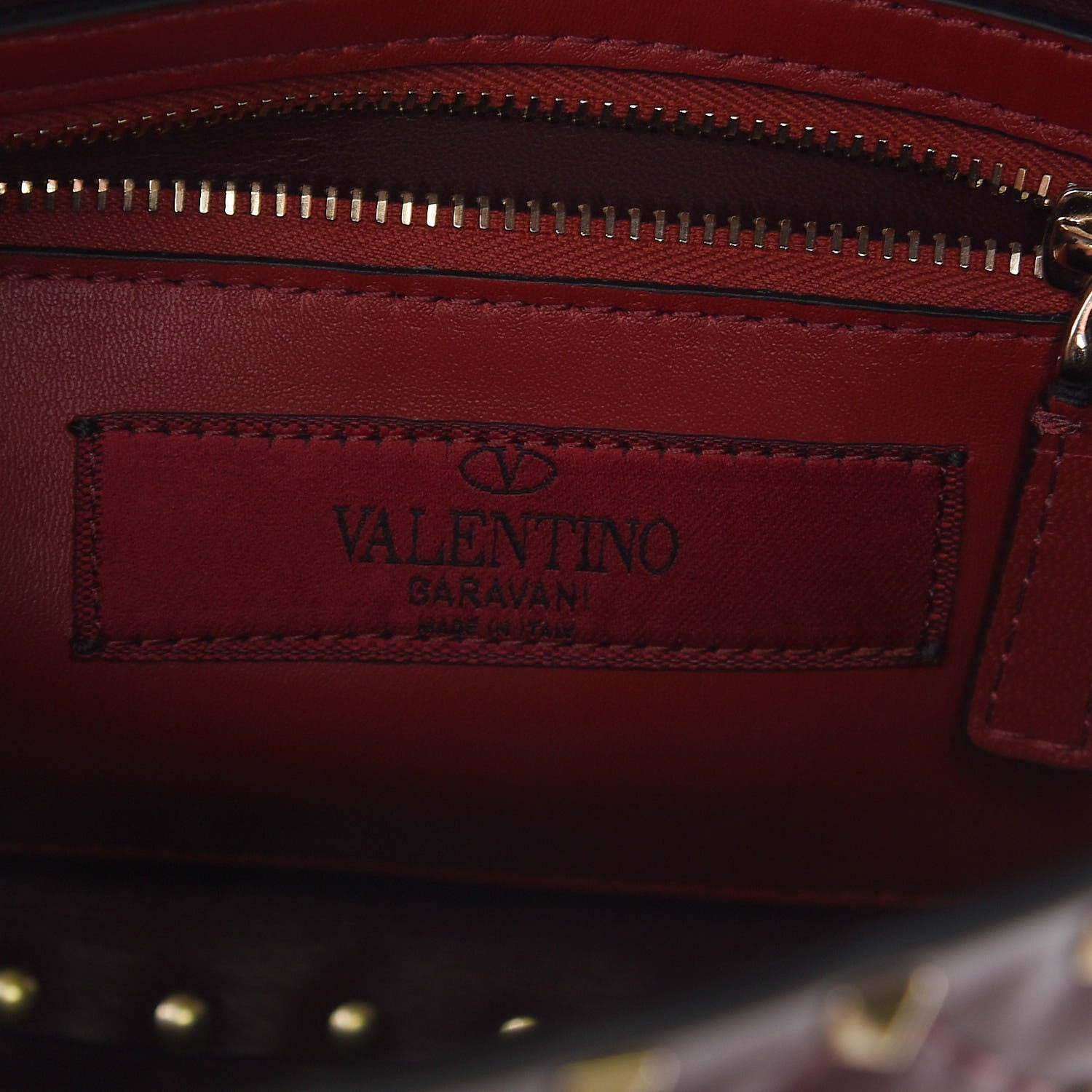 Valentino Garavani Nappa Medium Rockstud Spike Halfmoon Saddle Bag Rubin 6 of 10