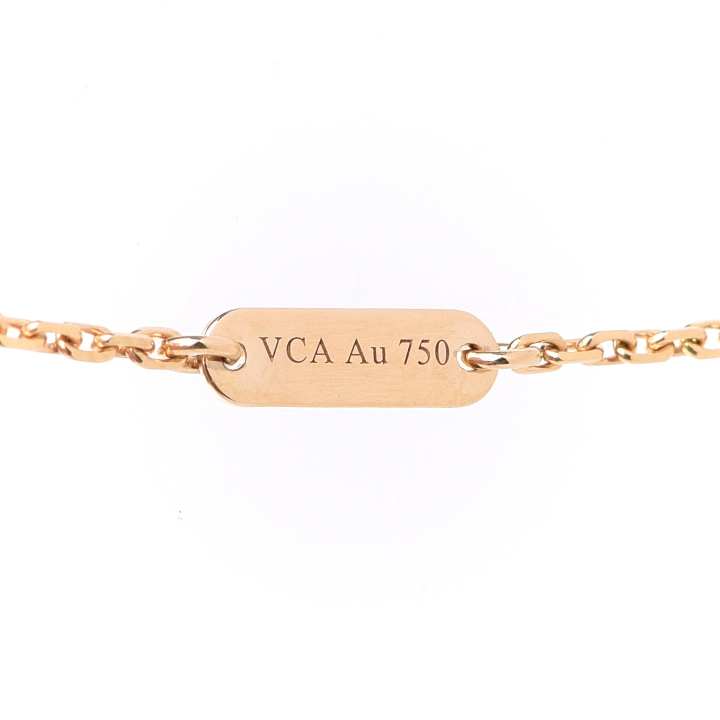 18K Yellow Gold Mother of Pearl Vintage Alhambra Pendant Necklace