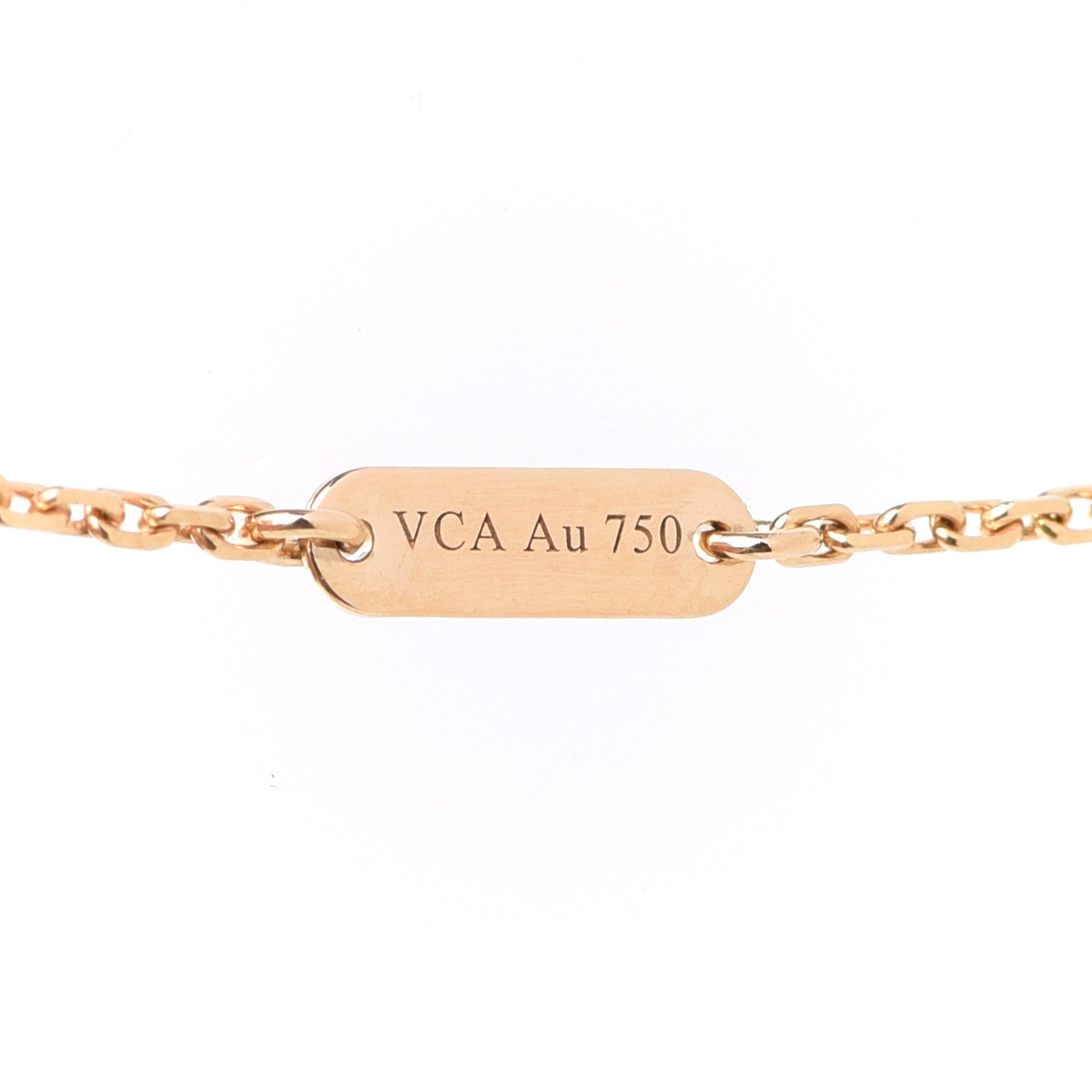 Van Cleef & Arpels 18K Yellow Gold Mother of Pearl Vintage Alhambra Pendant Necklace 6 of 7