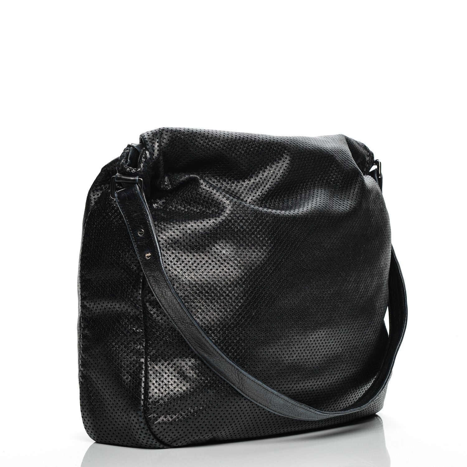 Chanel Glazed Calfskin Perforated XL Rodeo Drive Tote Black 3 of 8