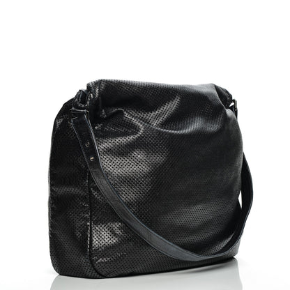 Chanel Glazed Calfskin Perforated XL Rodeo Drive Tote Black 3 of 8