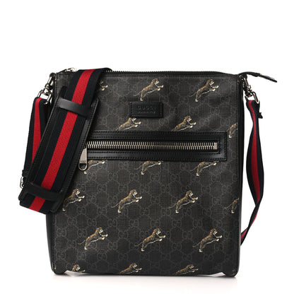Gucci GG Supreme Monogram Tigers Web Messenger Bag Black Multicolor 1 of 9