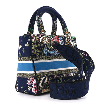 Christian Dior Canvas D-Constellation Embroidered Medium Lady D-Lite Bleu Multicolor 3 of 11