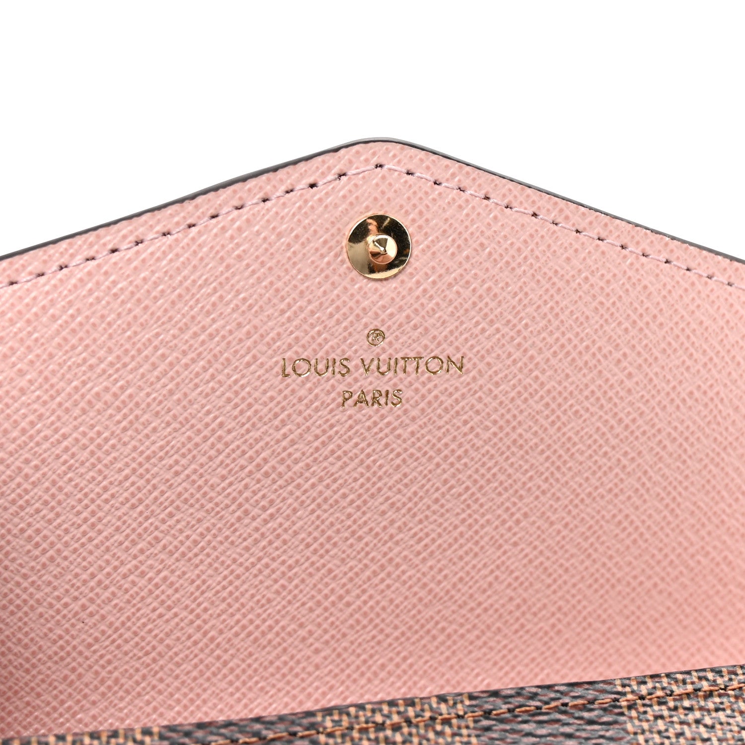 Louis Vuitton Damier Ebene Sarah Wallet NM Rose Ballerine 6 of 7