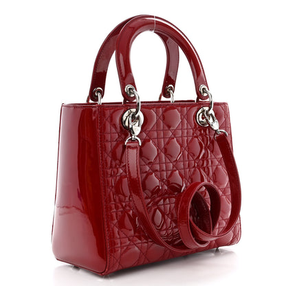 Christian Dior Patent Cannage Medium Lady Dior Red 3 of 14